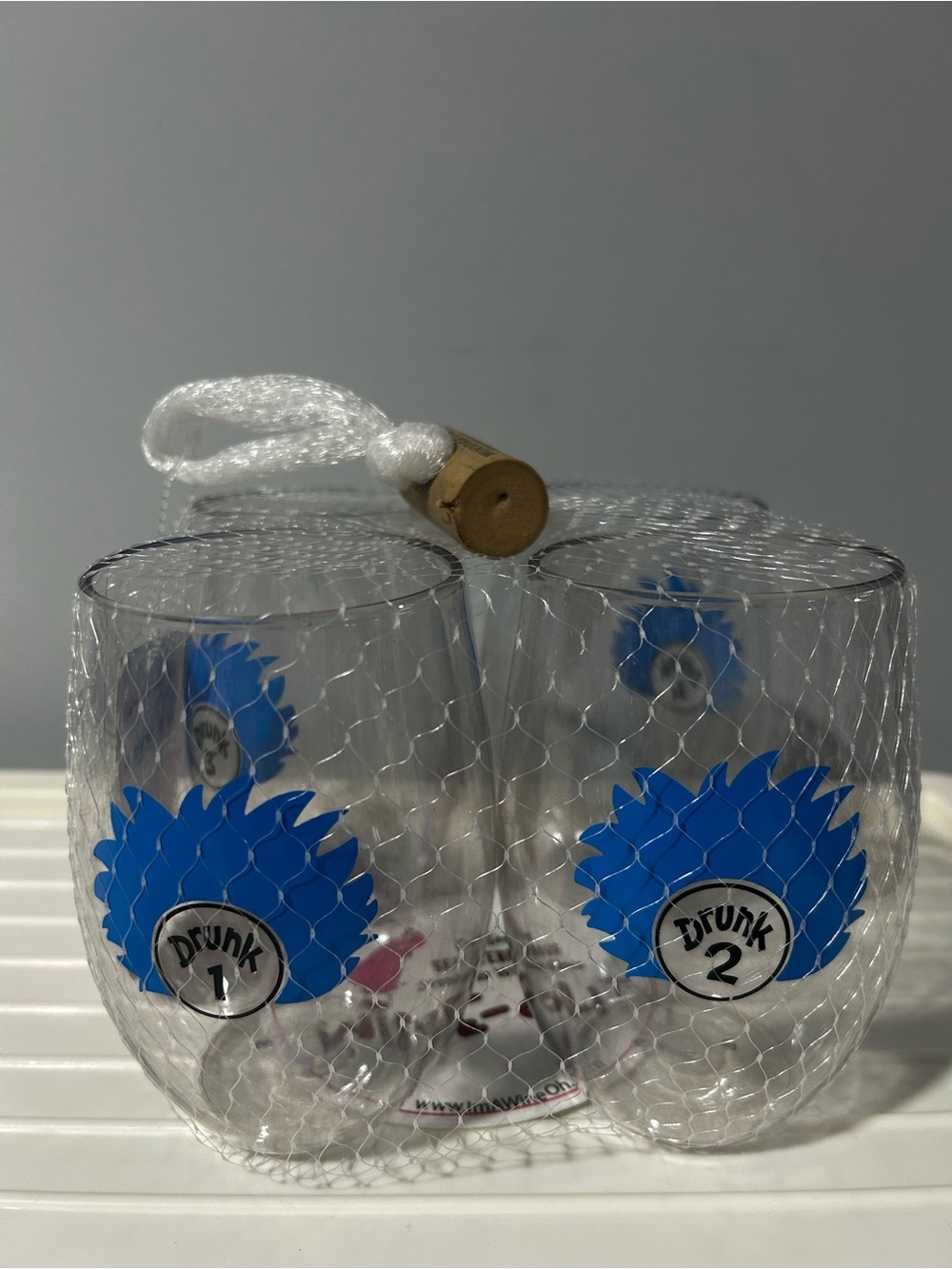 NWT Drunk 1, Drunk 2, Drunk 3, Drunk 4 Plastic Shatterproof Stemless Wine Glass